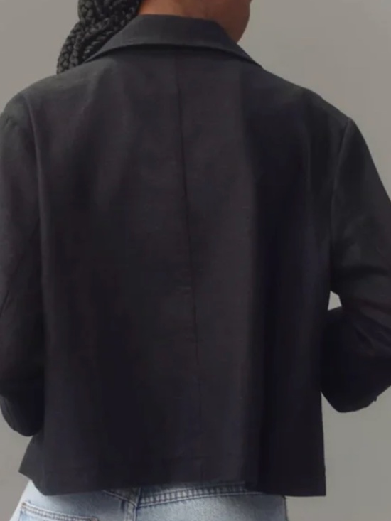 Anthropologie DOLAN Linen Blazer Black Size Small - Picture 3 of 8